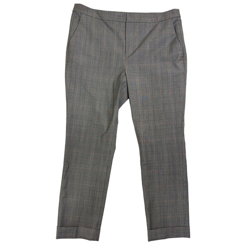 Lauren Ralph Lauren Womens Grey Glen Plaid Wool Blend Cuffed Dress Pants Size 14